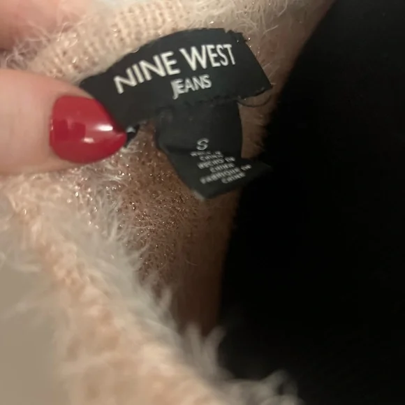 Nine West Fuzzy pink Crew Neck Sweater - Picture 4 of 4